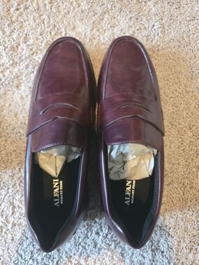 Alfani Men's Wine Leather Penny Loafers